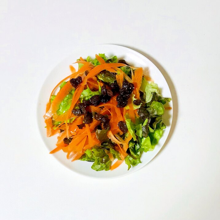 レーズンドレッシングの簡単生野菜サラダ